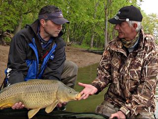 On The Water TV host Chris Megan with Iain Sorrell of Saxon Tackle