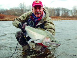 Gary Edwards with his personal best steelhead, caught in the Douglaston Salmon Run section of the Salmon River in November 2013.