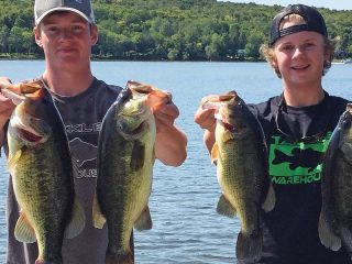 Tournament angler Kaleb Brown and his fishing partner, Cam Chase