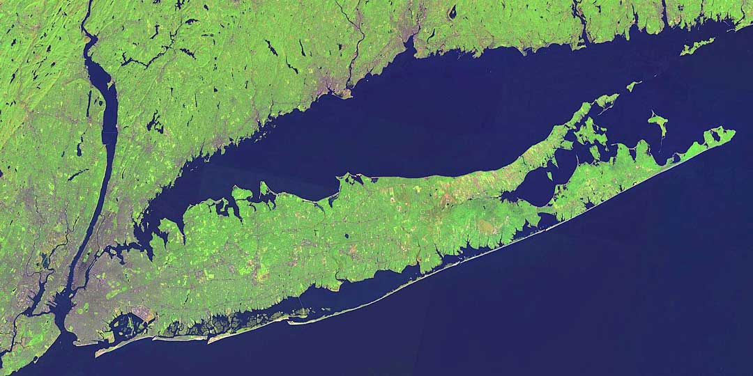 satellite image of Long Island